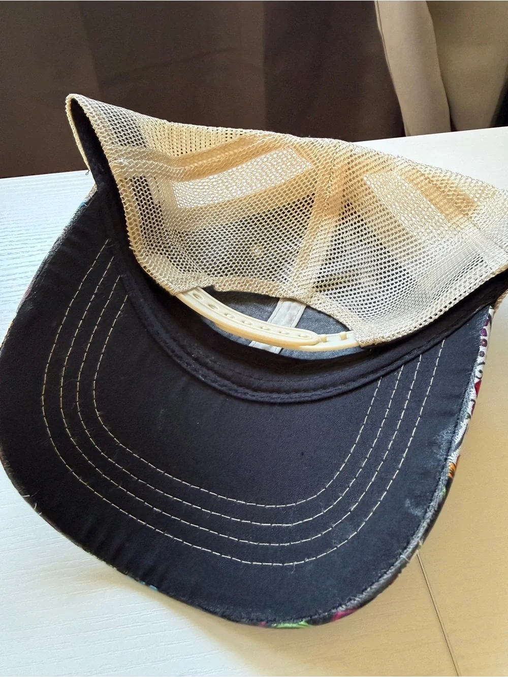 Sugar Skull Trucker Patch Hat Cap OS Mesh SnapBack Black Grey